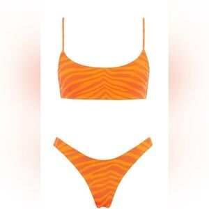 TRIANGL Orange Mica Zebra Bikini Regular Set w/ Dust Bag